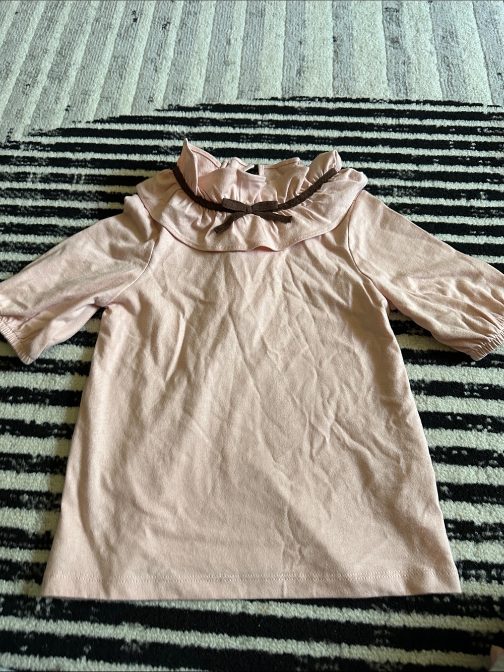 Girls' Pink Ruffle Neck Top size 6.